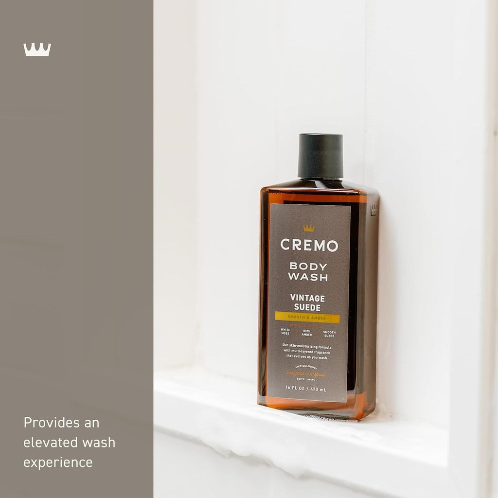 Men's Body Wash Vintage Suede 16 Fl Oz - Fresh, Rich Lather Grooming
