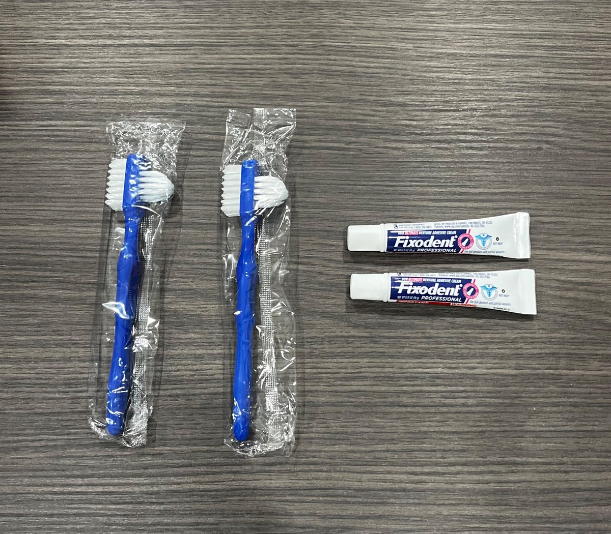 Denture Adhesive & Toothbrush Set - Fixodent Professional, Microseal Formula