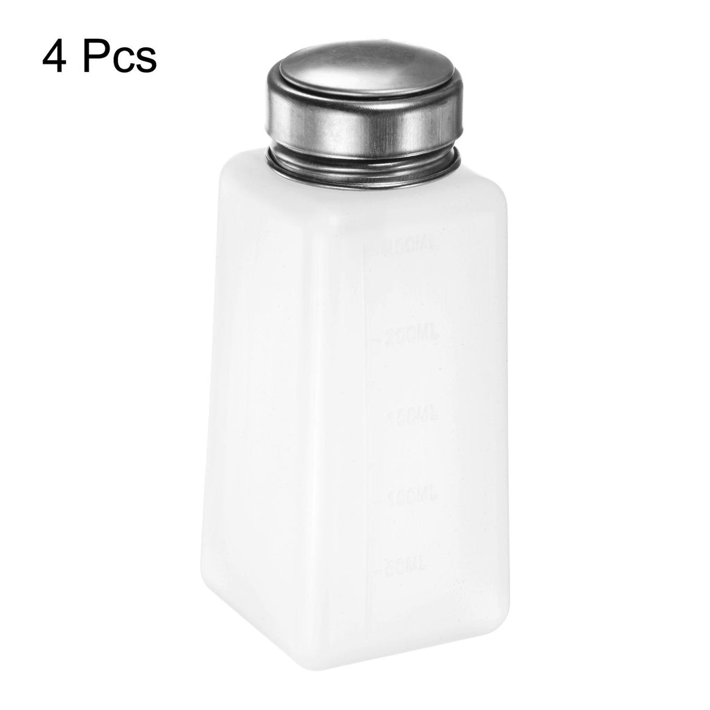 4-Pack 250ML Alcohol Dispenser Bottles with Push Pump - White