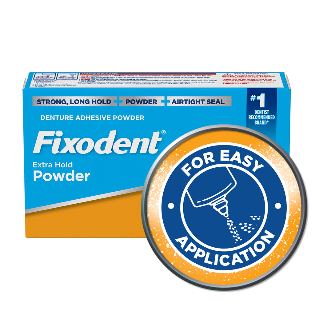 Denture Adhesive Powder Extra Hold 2.7oz - Strong All-Day Grip
