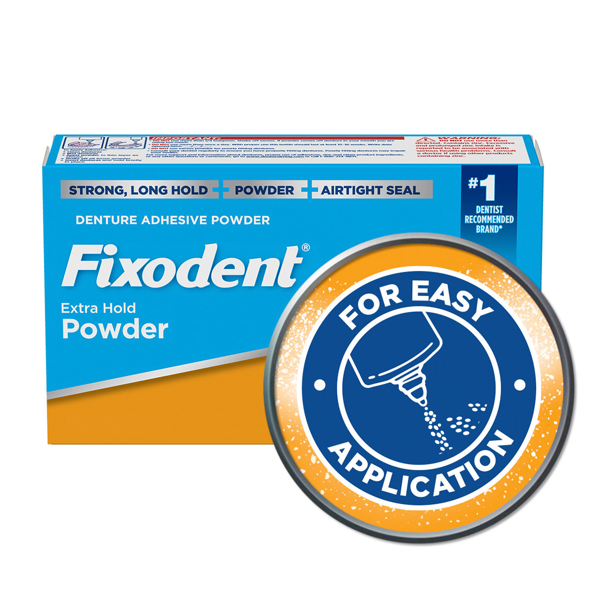 Denture Adhesive Powder Extra Hold 2.7oz - Strong All-Day Grip