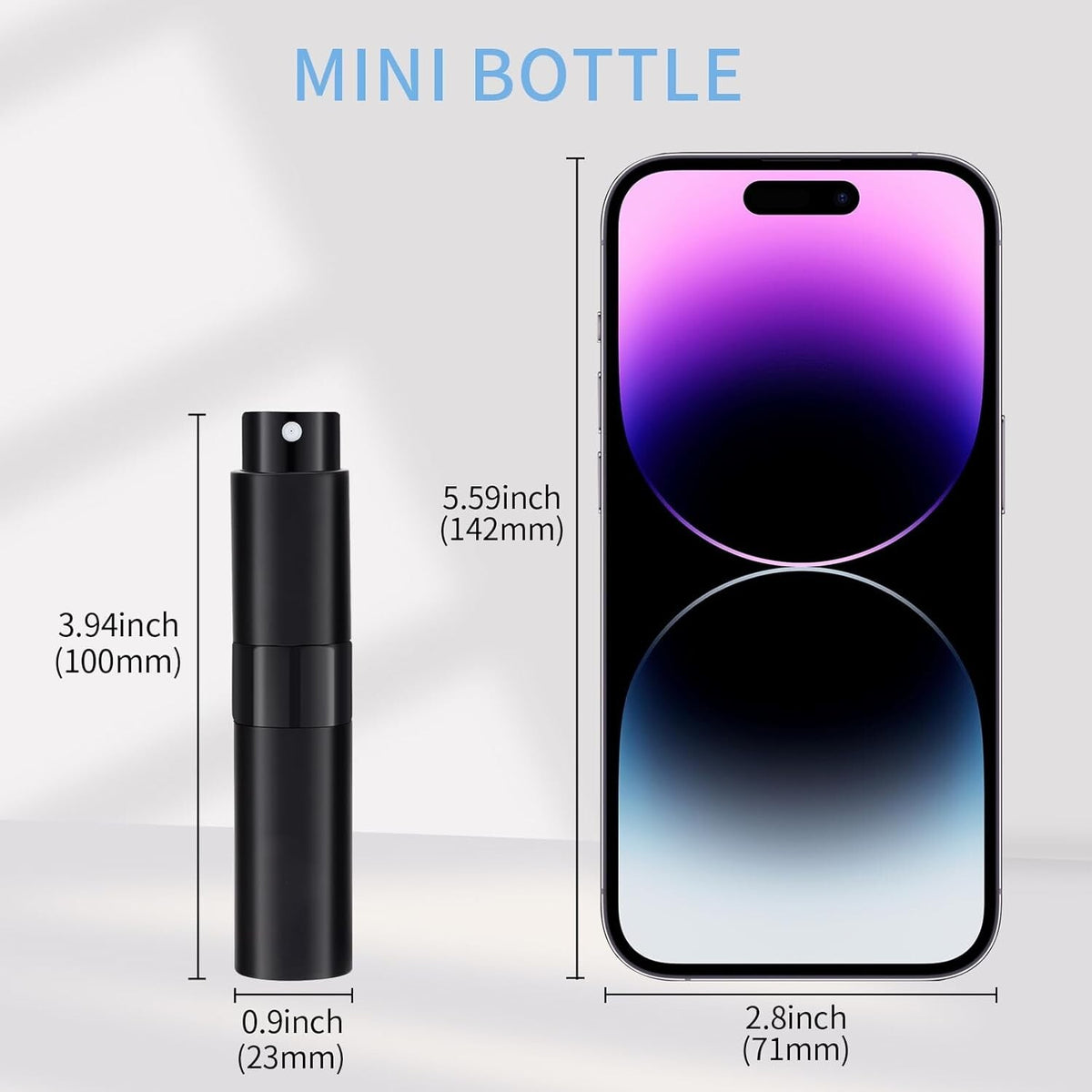 Refillable Travel Perfume Atomizer Set - 8ml Spray Bottles for On-the-Go, Black, 2 or 3 Pack