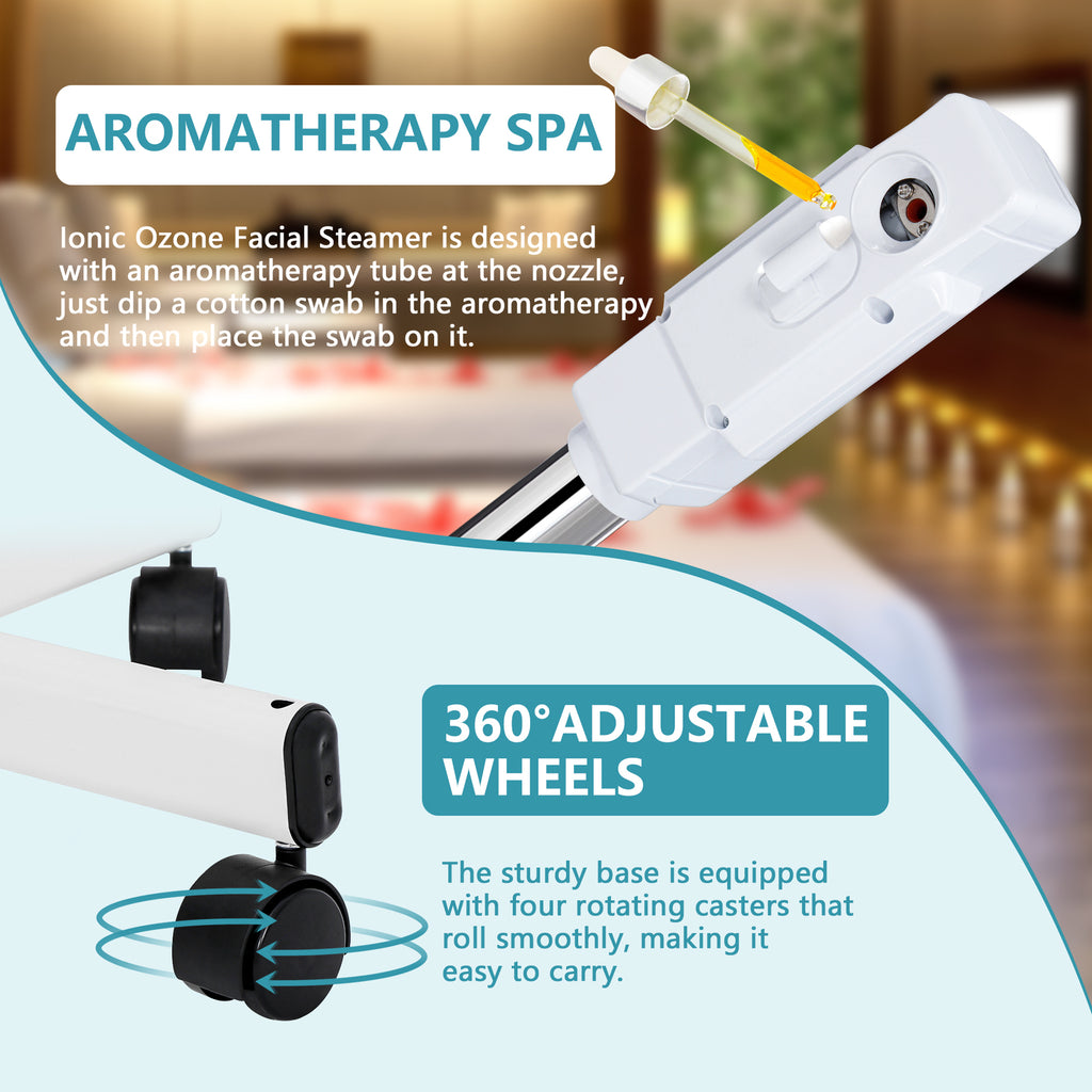 2-in-1 Facial Steamer with Magnifying Lamp and Hot Mist Function