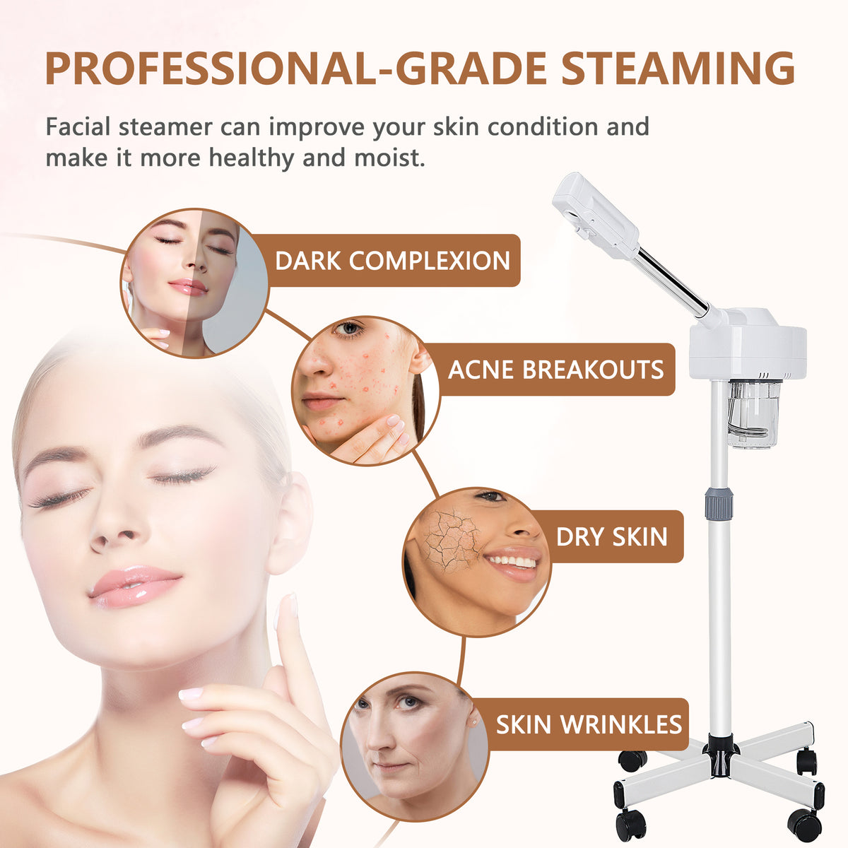 Professional Facial Steamer with Ozone & Hot Mist for Spa & Salon Use