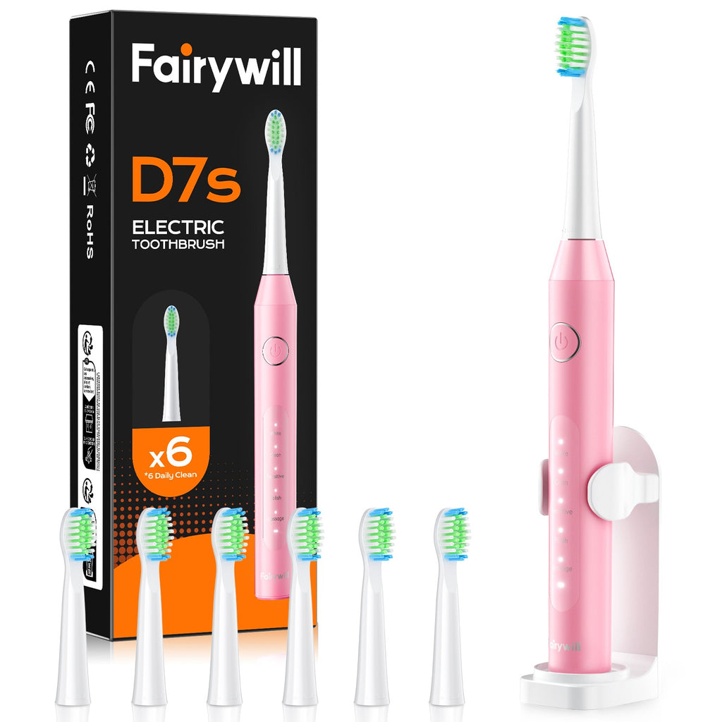 Electric Toothbrush with 5 Modes & 6 Brush Heads, Rechargeable Waterproof
