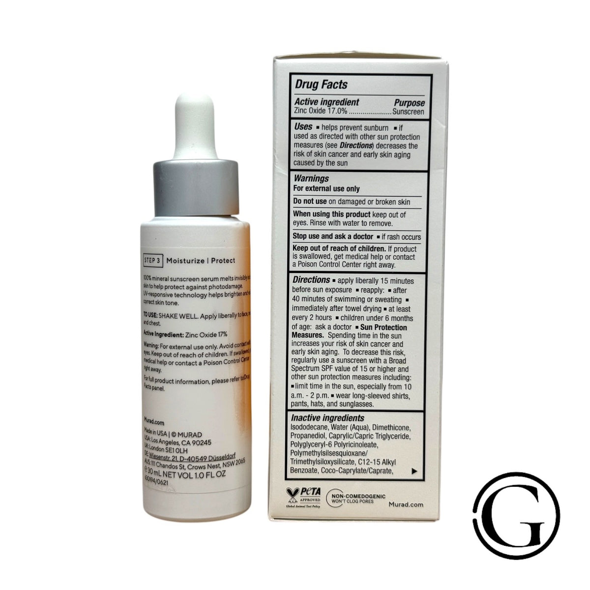 SPF 45 Skin Correct & Protect Serum - Brightening, Anti-Aging, Hydrating 1oz