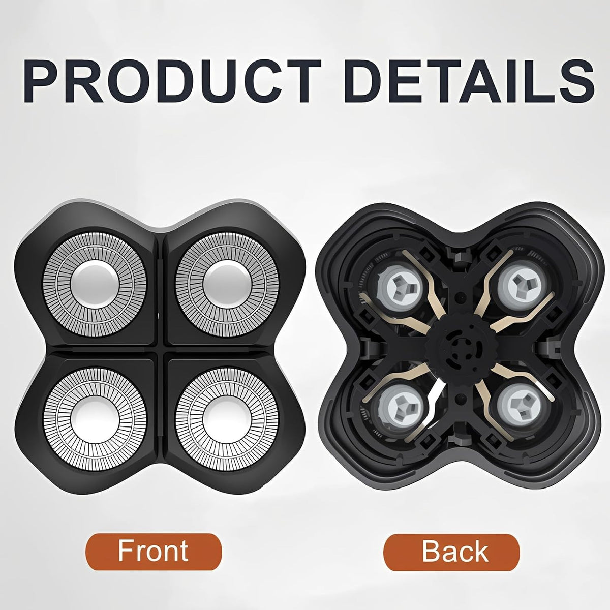Precision Replacement Blades for Freebird Pro - Black, 4 Pack