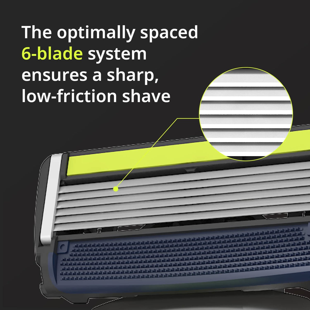 Six Blade Razor System with Interchangeable Heads - DORCO Pace 6 Sport, Olive