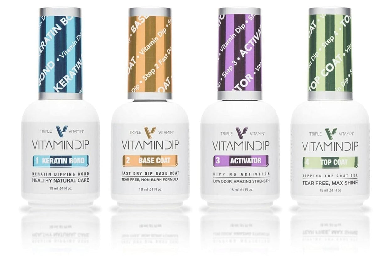 Triple Vitamin Dip Powder & Liquid Set for Nails - Strengthening & Nourishing