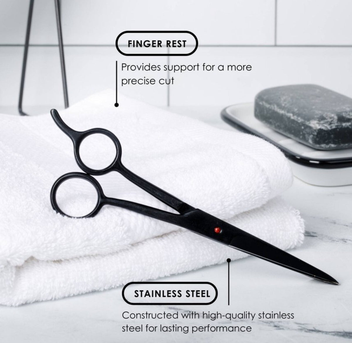 Men's Barber Shears - Hand Sharpened Stainless Steel Hair Cutting Scissors