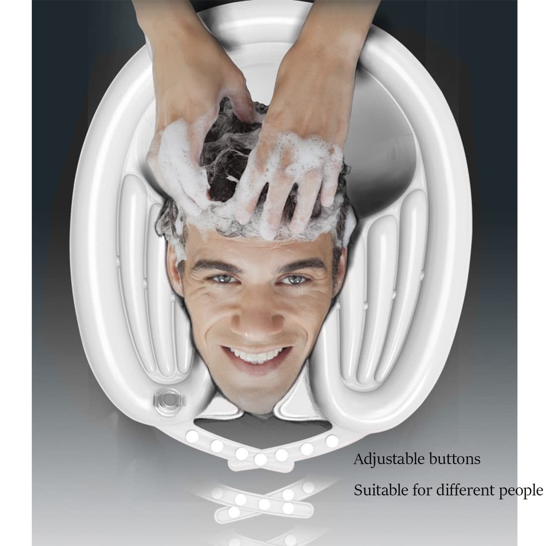 Portable Inflatable Shampoo Basin for Bedridden, Seniors, Handicapped - Includes Air Pump