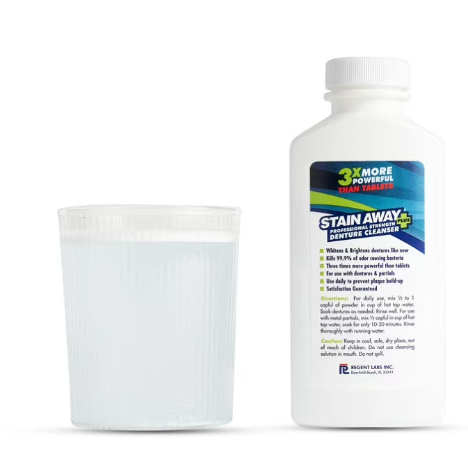 Denture Cleanser Powder - Whitens, Brightens & Odor Removal, 8.1 oz, 80 Uses
