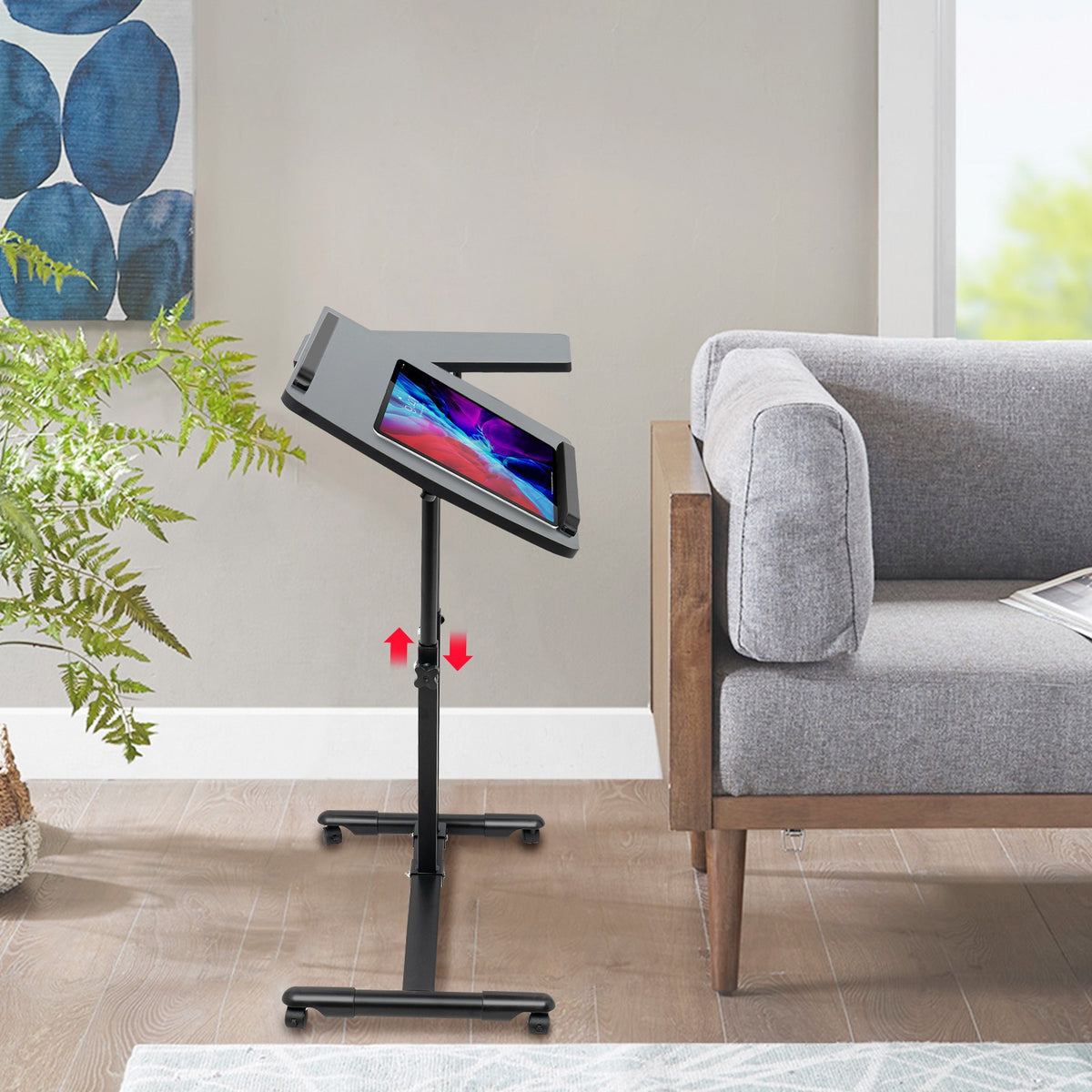 Adjustable Tattoo Work Bench Tray Stand Mobile Desk 12.5kg Load