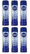 6 Pack Nivea Men Cool Kick 48h Anti-Perspirant Spray 150ml - Long-Lasting Freshness