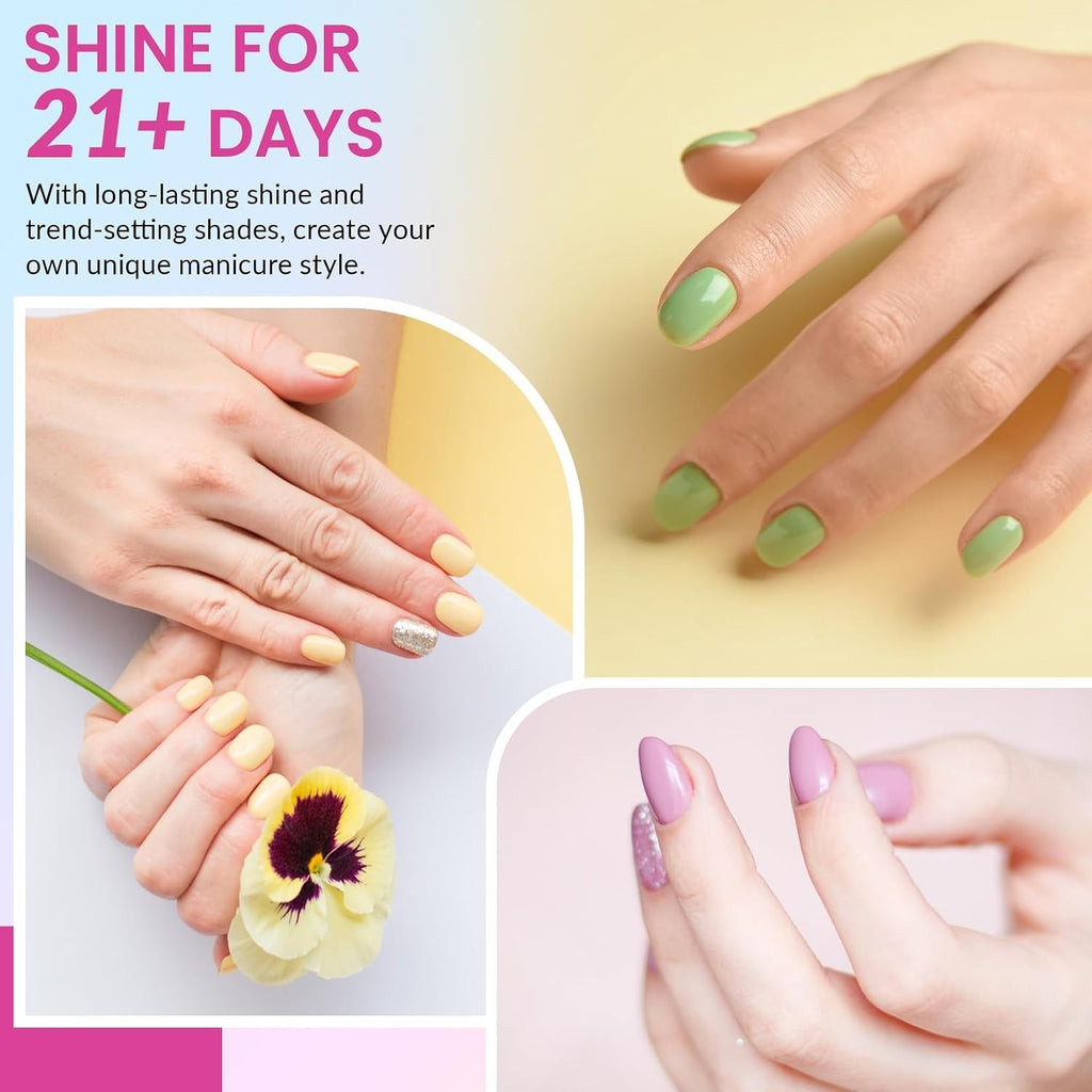 24 Color Gel Nail Polish Kit with UV Light - Long-Lasting Manicure Set