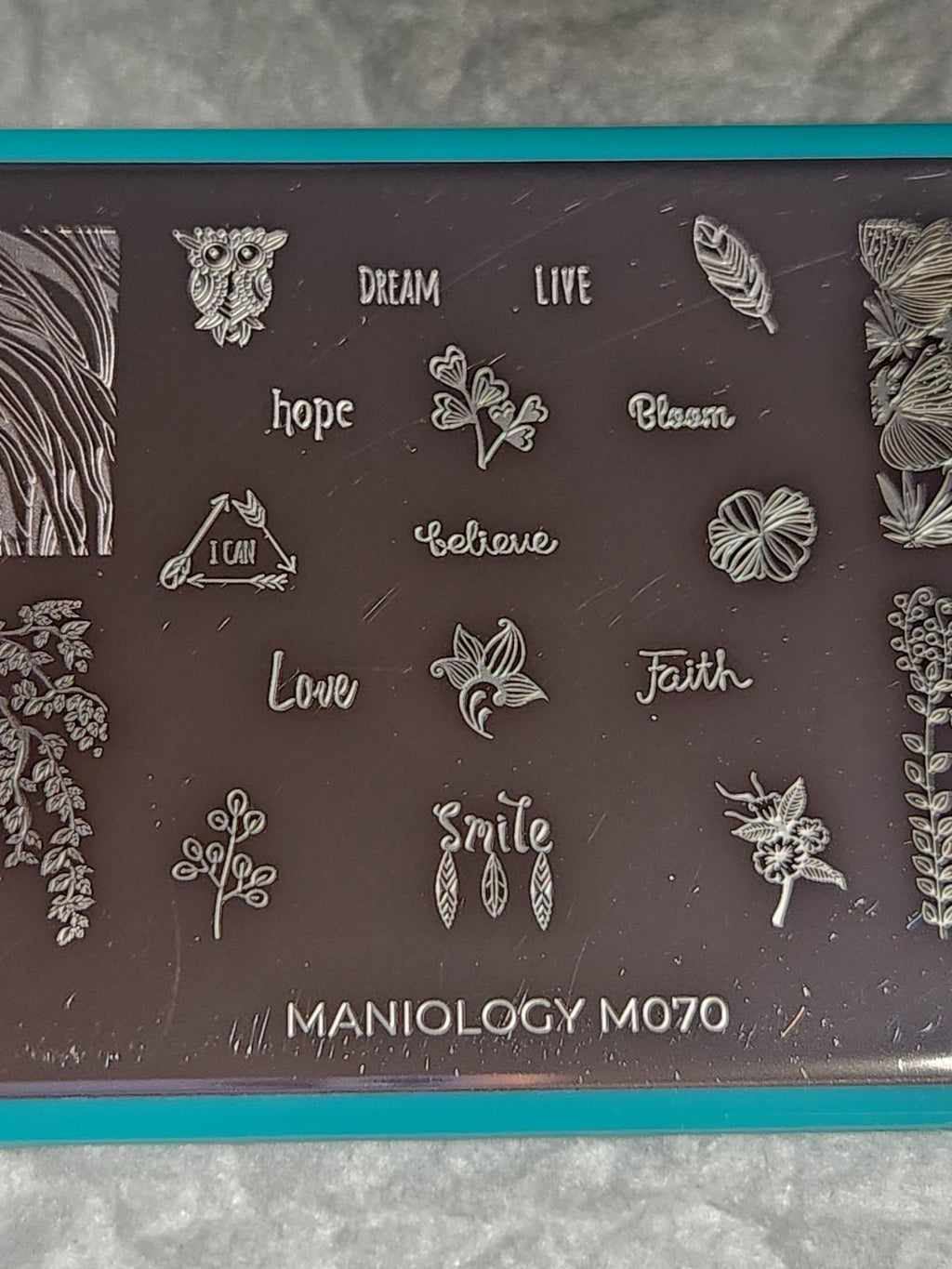 Maniology Nail Stamping Plate M070 Faith and Plants Nail Art Template