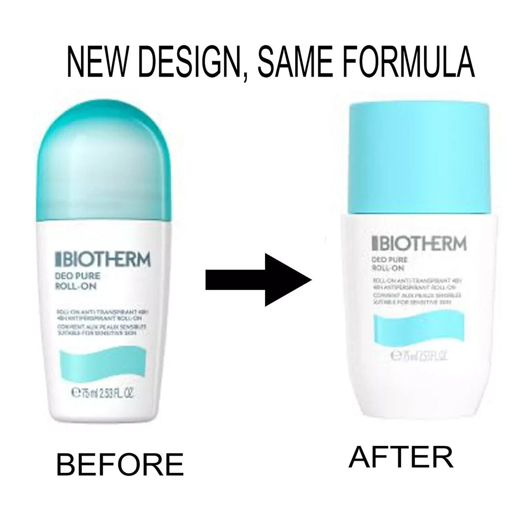 2 Pack Biotherm Deodorant Roll-On 48H Antiperspirant 75ml - Sensitive Skin
