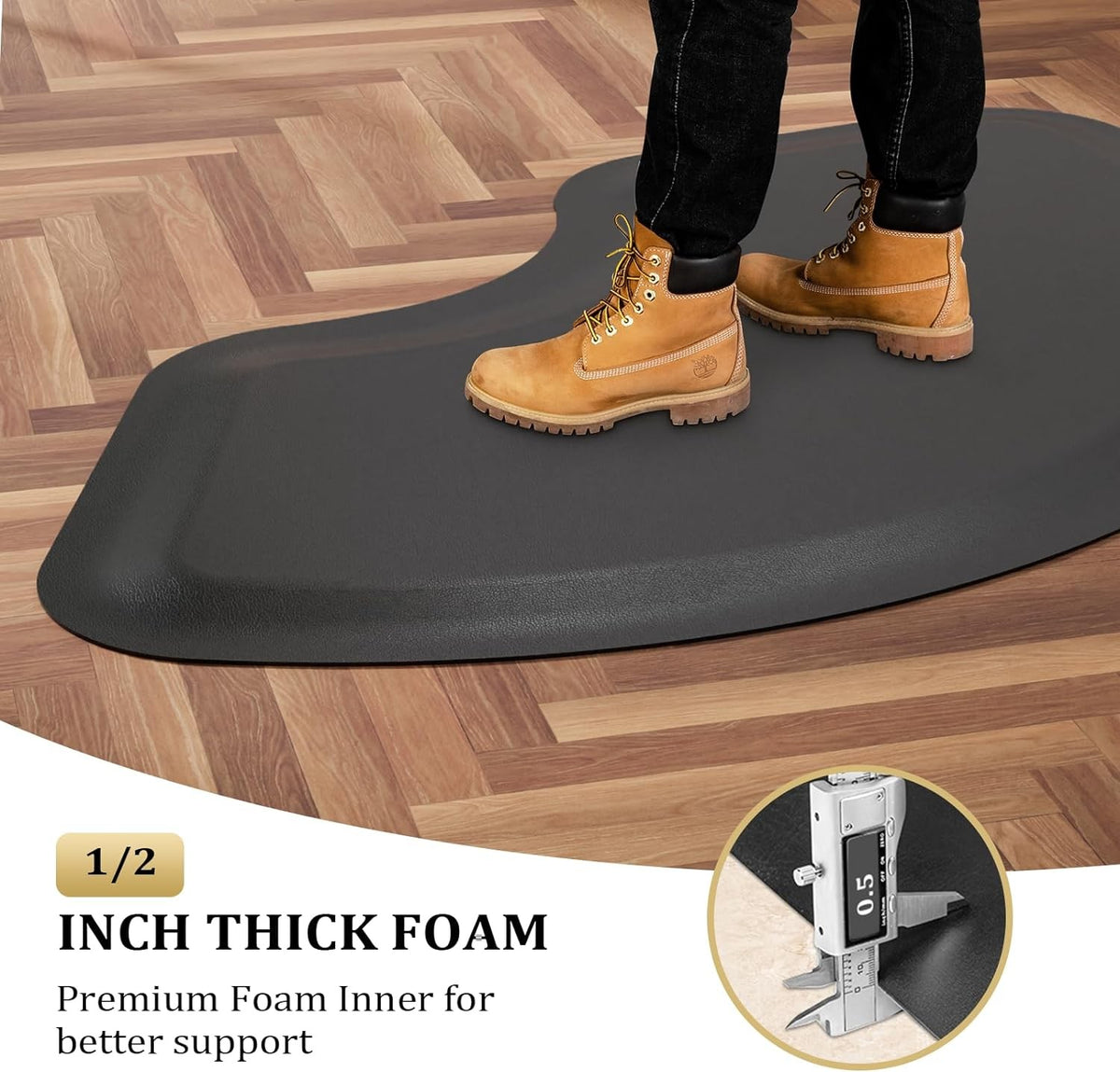 Anti-Fatigue Salon Floor Mat for Hair Stylists - Water-Resistant, Cushioned, 4.5 x 2.45 ft