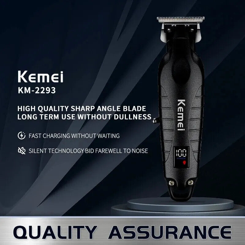 Cordless Zero Gap Hair Trimmer for Barbers and Home Use - Kemei 2293