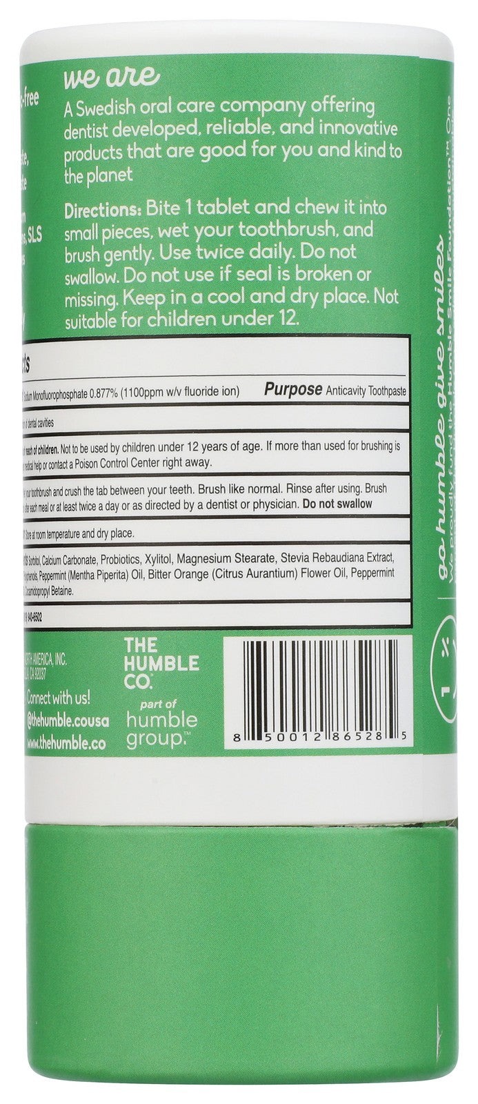 Fresh Mint Fluoride Toothpaste Tablets - 60 Count, 6 Pack
