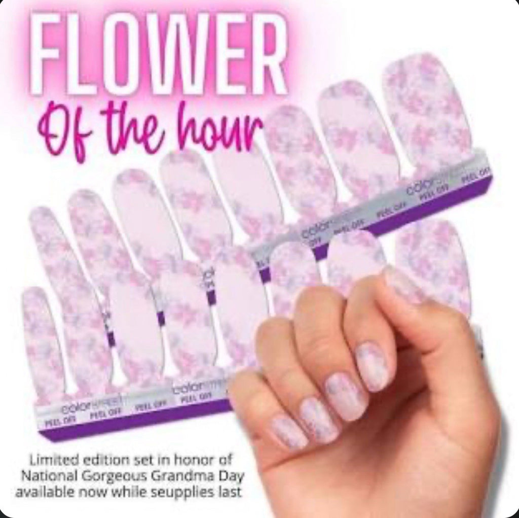 Pastel Pink Floral Nail Polish Strips - Flower Of The Hour, Quick & Easy Manicure