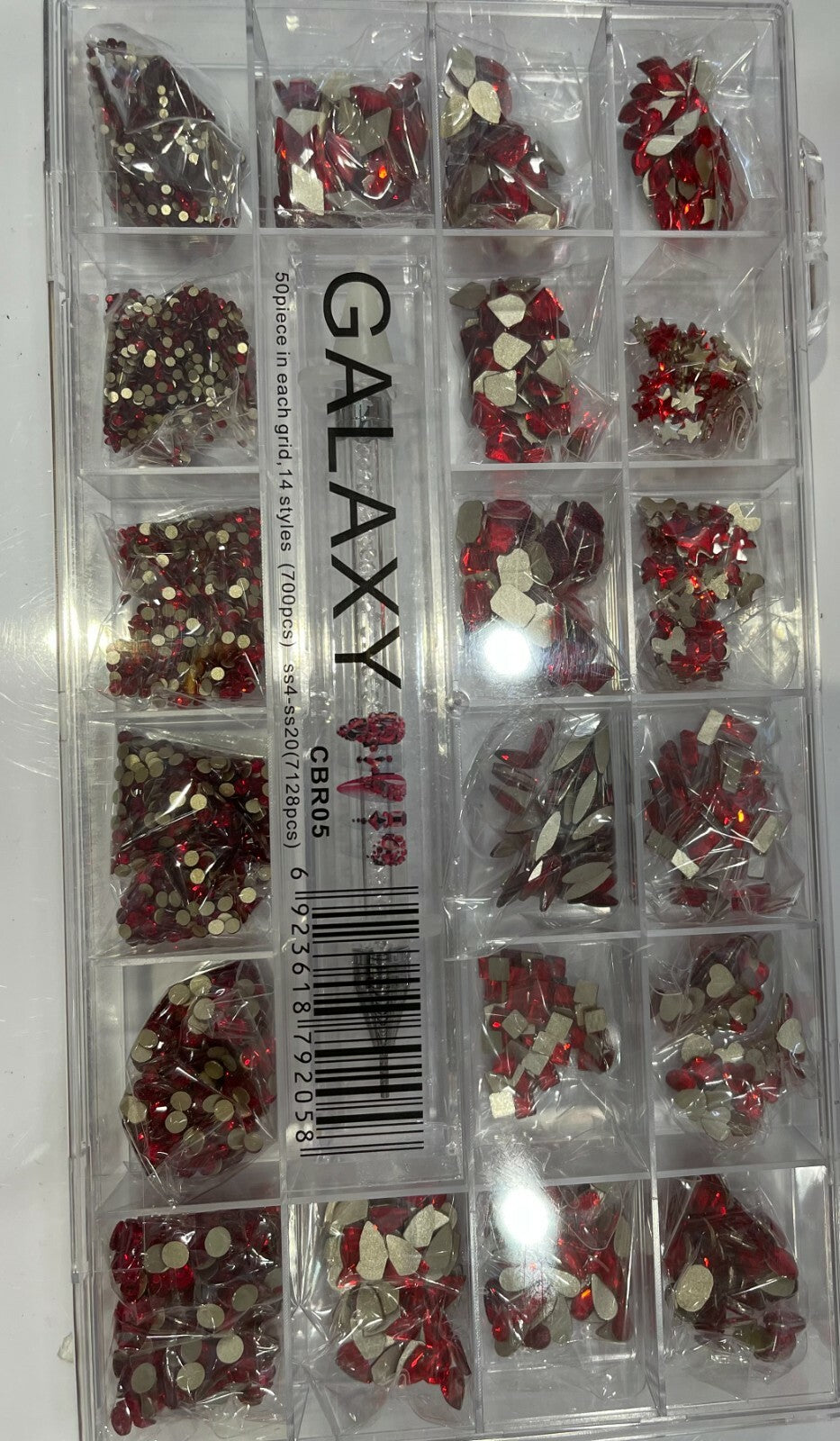 Nail Art Rhinestones Kit with 14 Styles 7828 PCS Flatback Crystals for Nail Decor