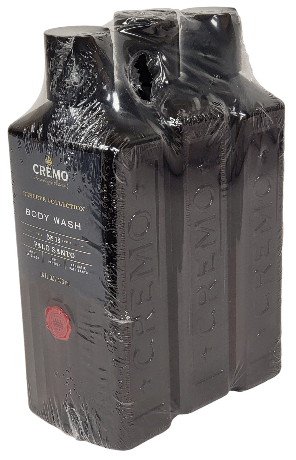 (3 Pack) Cremo 16oz Men's Body Wash - No 18 Palo Santo Reserve Collection