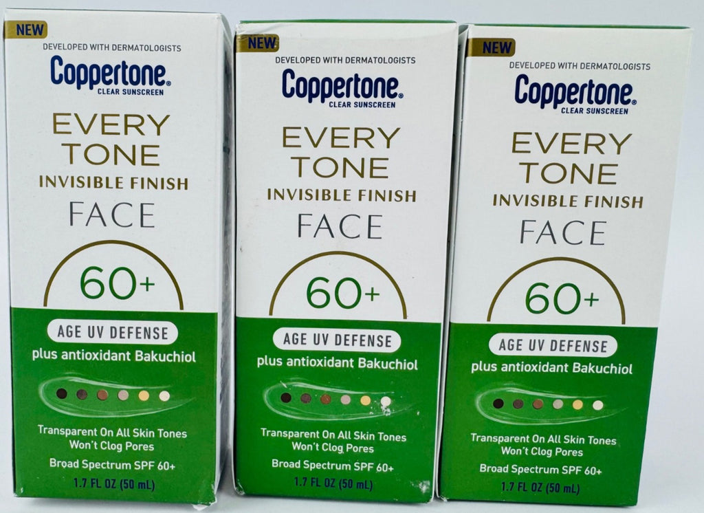 SPF 60+ Face Sunscreen with Invisible Finish and Antioxidant Bakuchiol - 3 Pack
