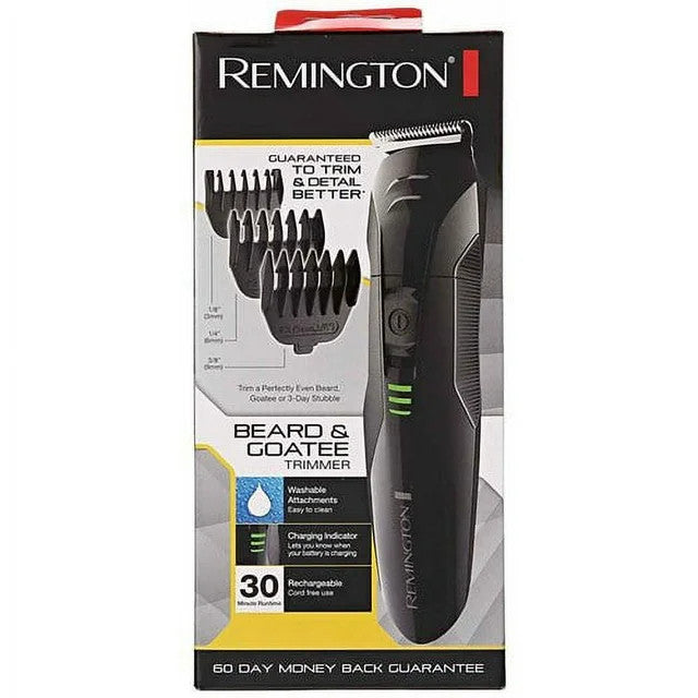 Rechargeable Beard & Stubble Trimmer with 3 Attachments - Black