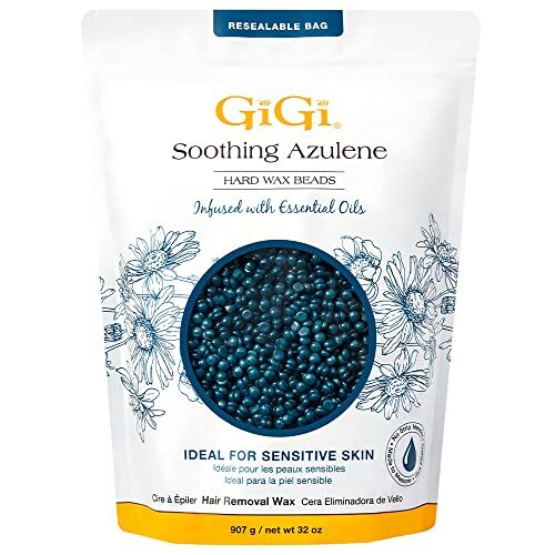 Gentle Hard Wax Beads for Sensitive Skin - Soothing Azulene Wax for Full Body & Face