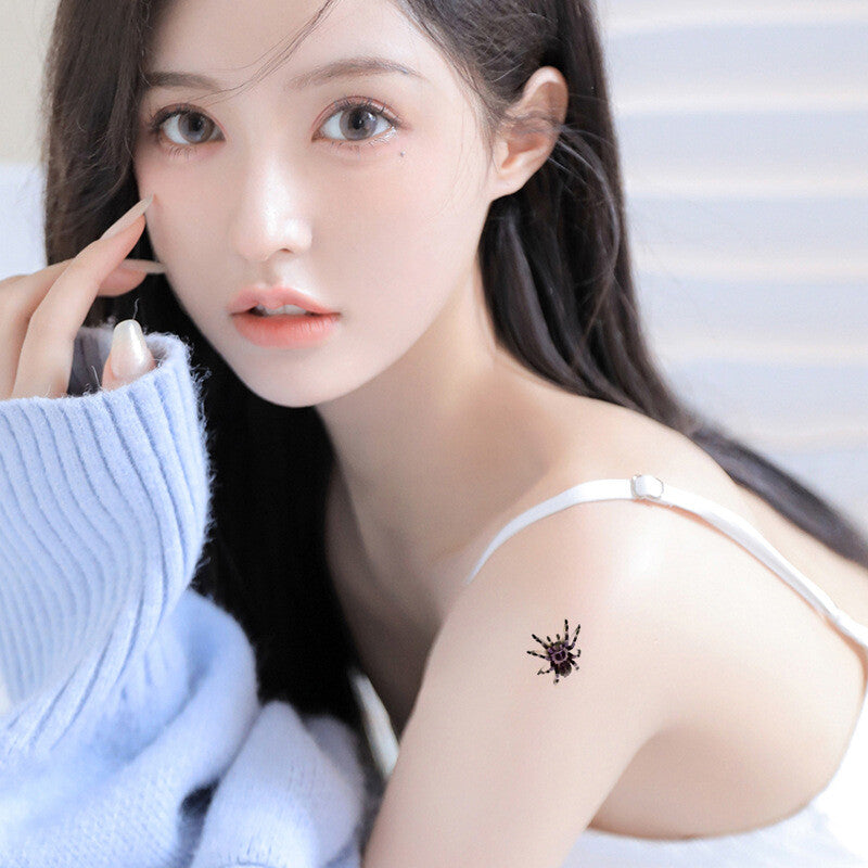 Halloween Temporary Tattoo Set 10 Sheets 3D Spider Cobweb Waterproof