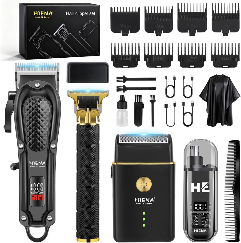 Professional Hair Clipper Set for Men with Beard Trimmer & Accessories