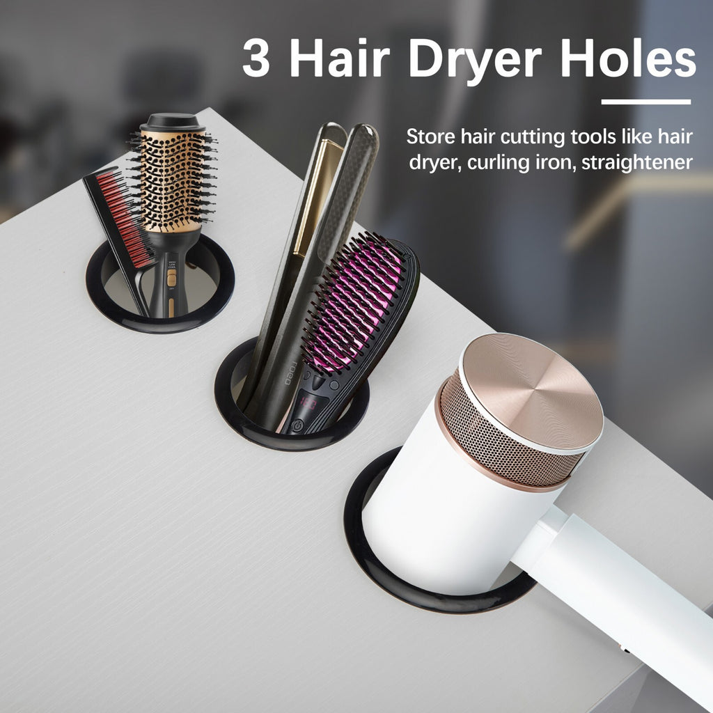 Wall-Mounted Barber Styling Station with Lockable Drawer for Hair Salon
