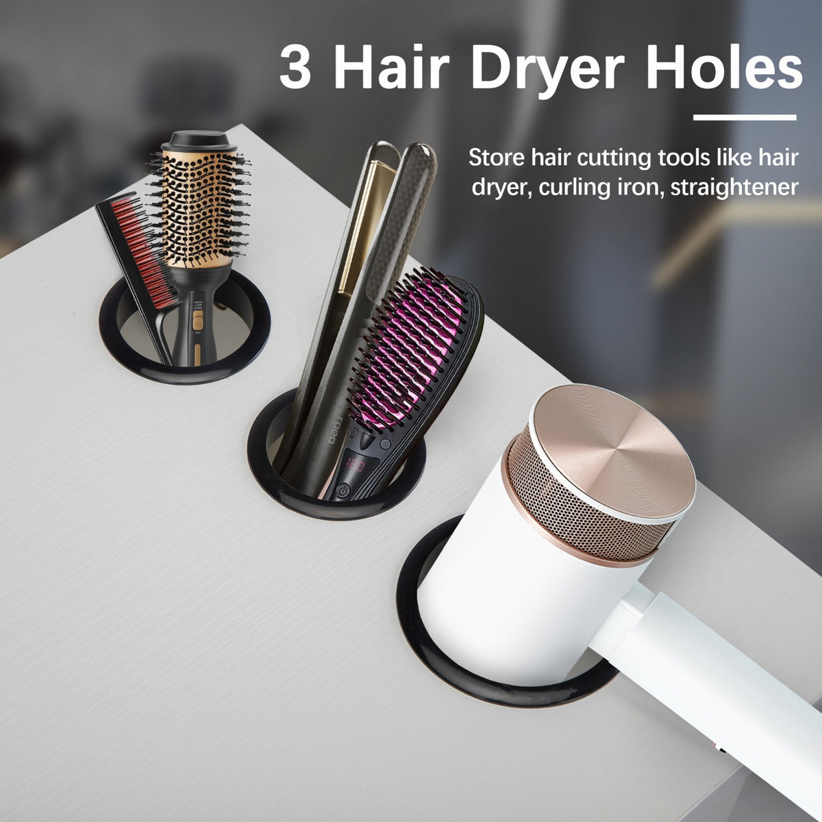 Wall-Mounted Barber Styling Station with Lockable Drawer for Hair Salon