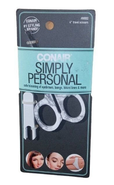 Travel Eyebrow, Bangs & Bikini Line Trimming Scissors - 4 Inch Personal Grooming Tool