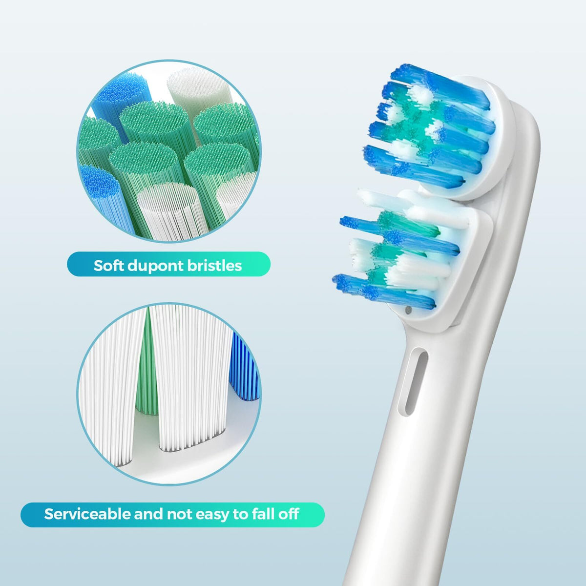 16 Pack Double Heads Electric Toothbrush Replacement Heads Compatible with Oral B Braun