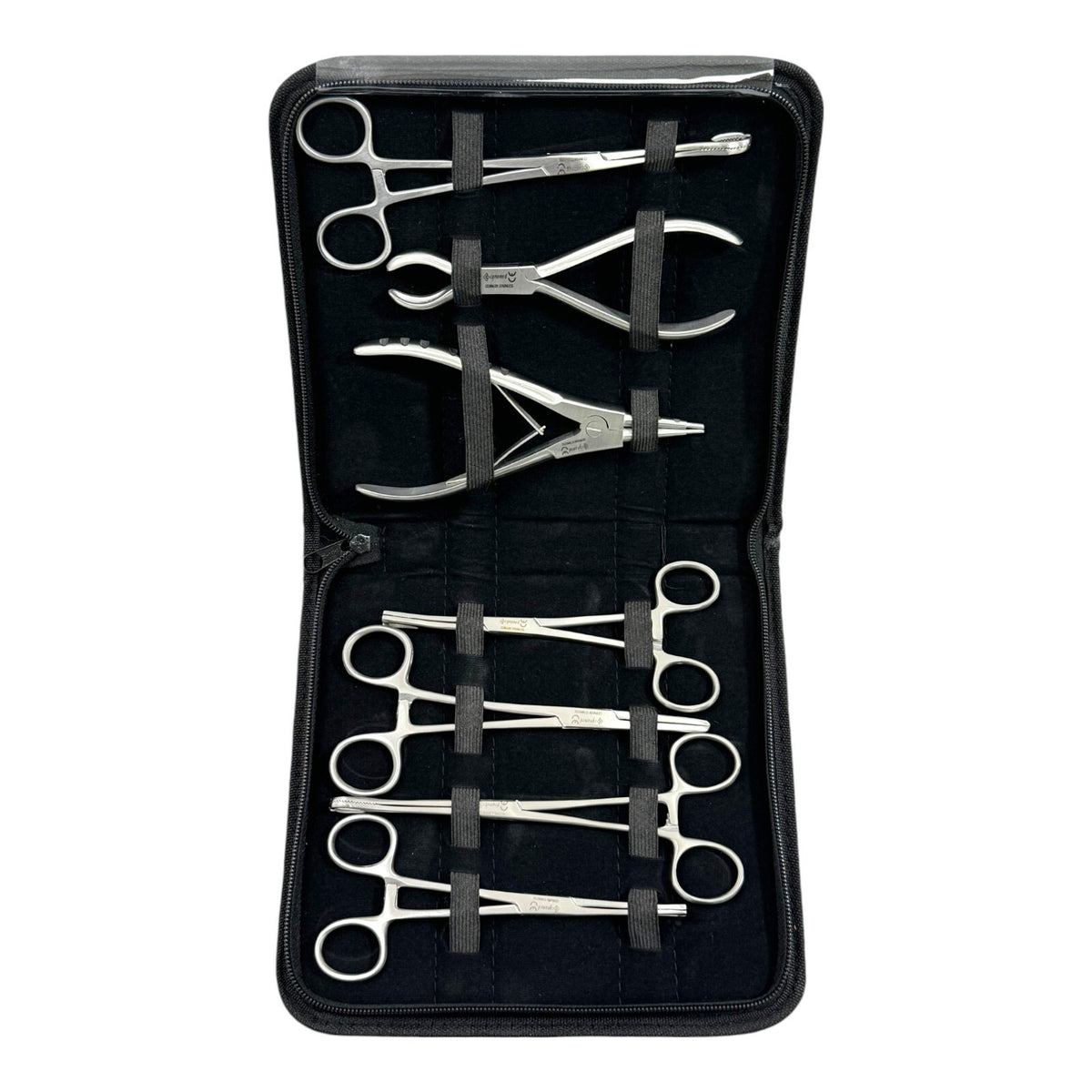 7-Piece Body Piercing Tool Kit with Pennington Forceps, Pliers & Case