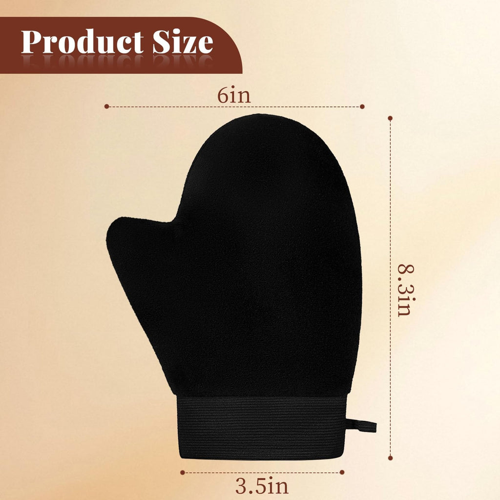 Self Tanning Mitt Set - 2 Soft Velvet Gloves with Elastic Cuffs for Even Tan