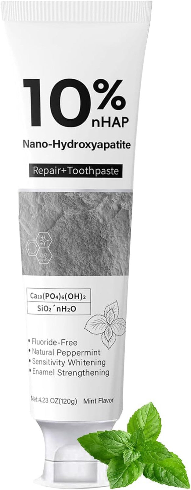 Nano-Hydroxyapatite Toothpaste for Enamel Repair & Whitening - Fluoride-Free, Sensitive Safe