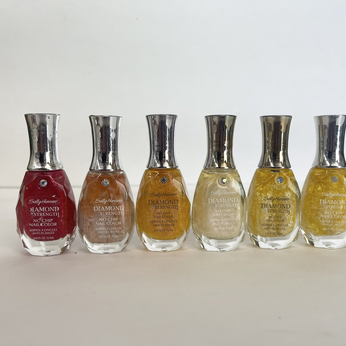 Set of 6 Nail Polishes - 5 Assorted Colors, No Chip, Diamond Strength
