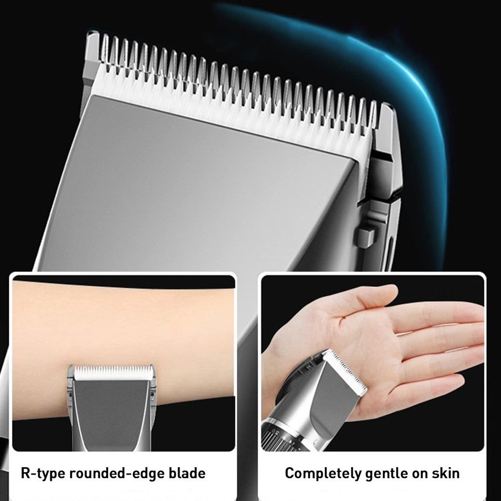 Cordless Rechargeable Hair Clippers Kit with LCD Display & Adjustable Length