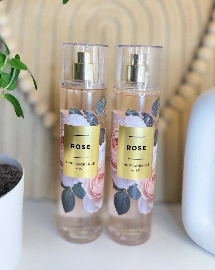 Rose Body Mist 8oz - 2 Pack Floral Fragrance Spray, Feminine Scent Gift Set