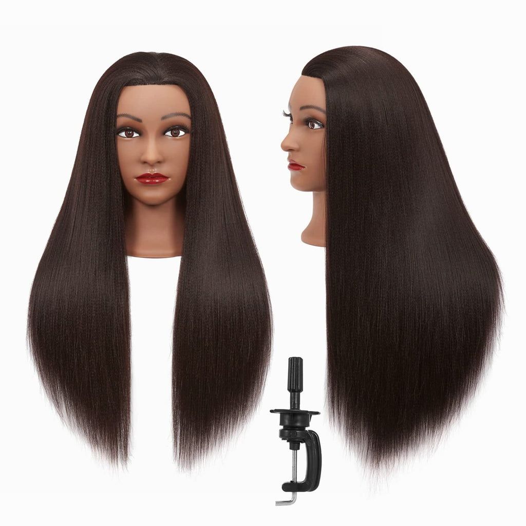 Cosmetology Mannequin Head for Hairdressing Training with Human Hair - 26-28 Inches