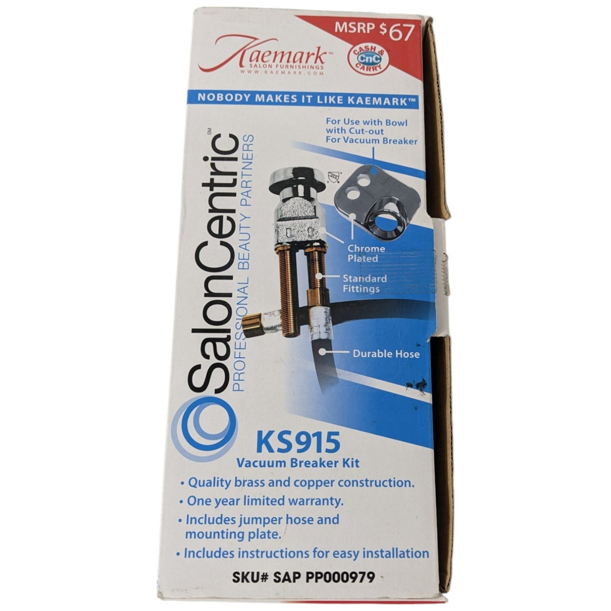 Shampoo Bowl Faucet Vacuum Breaker Kit for Salon Spa Hair Stations