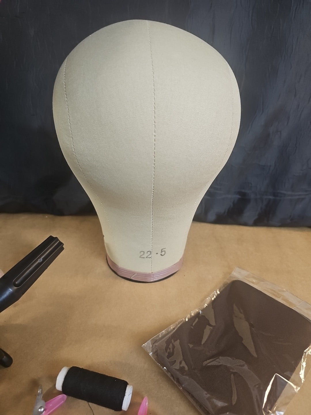 20-24 Inch Cork Canvas Mannequin Head for Wig Display and Styling