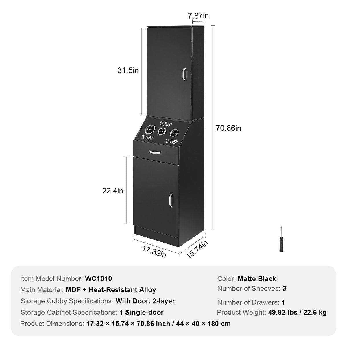 Salon Storage Cabinet with Drawers & Shelves for Hair Stylist Organizer