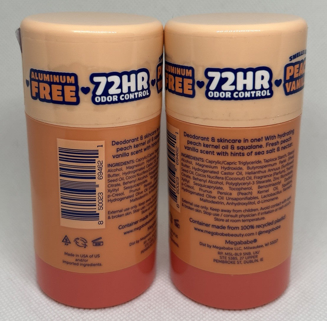 Hydrating Peach Scented Deodorant with Peach Kernel Oil & Squalane - 2 Pack 2.6oz