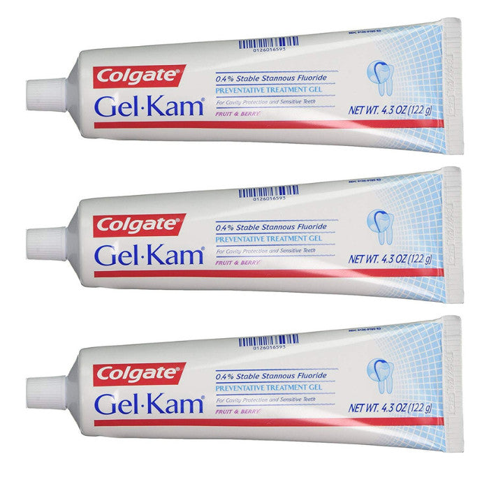 3-Pack Fluoride Gel for Sensitive Teeth & Cavity Prevention - Fruit & Berry Flavor