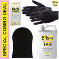 Light Spray Tan Solution 32 oz Self Tanner with Applicator Mitt & Gloves