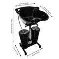 Portable Shampoo Bowl with Drain Hoses & Rolling Wheels for Salon & Home Use